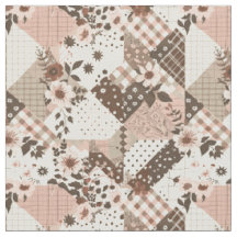 Colcha de granja Cottagecore marrón rosa vintage