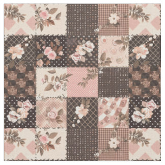 Tela Colcha de granja Cottagecore marrón rosa vintage