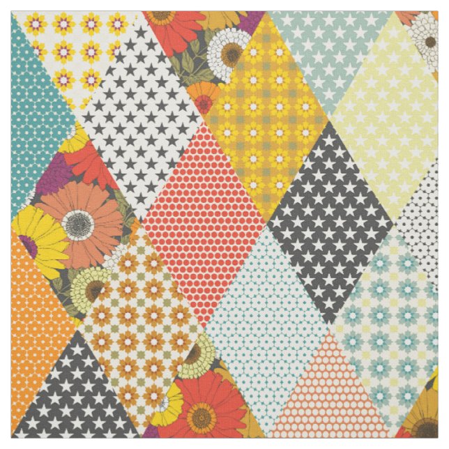 Tela colcha de patchwork floral vintage (Retal)