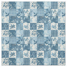 Colcha de retazos azul vintage Cottagecore granja