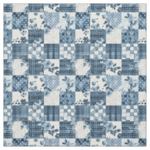 Colcha de retazos azul vintage Cottagecore granja