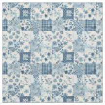 Colcha de retazos azul vintage Cottagecore granja