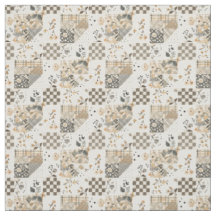 Colcha de retazos beige terroso Cottagecore vintag