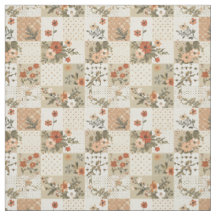 Colcha de retazos beige terroso estilo Cottagecore
