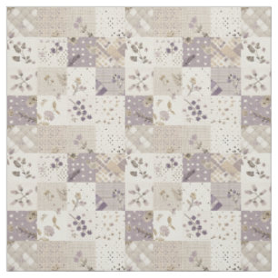Tela Colcha de retazos de lila vintage Cottagecore