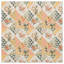 Colcha Floral Amarillo Pastel Parche Vintage 