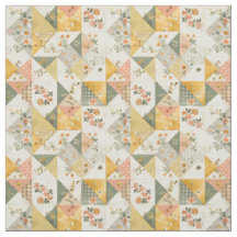 Colcha Floral Amarillo Pastel Parche Vintage 