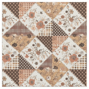 Tela Colcha Vintage Café con Parche de Cottagecore