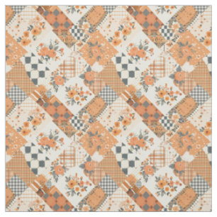 Tela Colcha Vintage Cottagecore de Parche de Naranja Pa