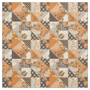 Tela Colcha Vintage Cottagecore de Parche de Naranja Pa