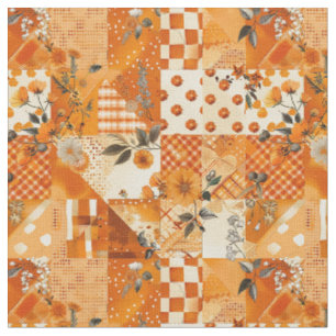 Tela Colcha Vintage Cottagecore de Parche de Naranja Pa