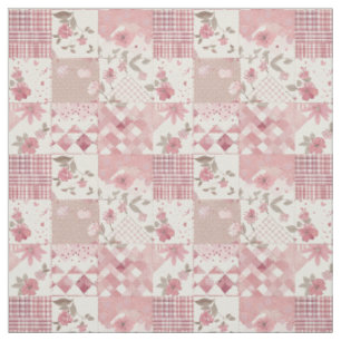 Tela Colcha Vintage Cottagecore de Parche de Rosa Paste