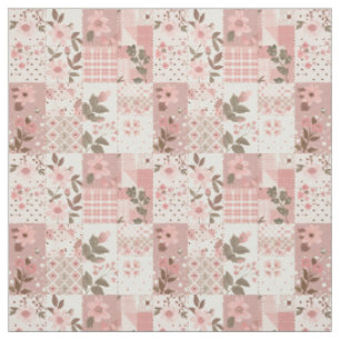 Tela Colcha Vintage Cottagecore de Parche de Rosa Paste