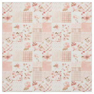 Tela Colcha Vintage Cottagecore de Parche de Rosa Paste