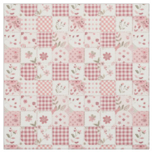 Tela Colcha Vintage Cottagecore de Parche de Rosa Paste
