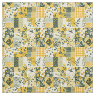 Tela Colcha Vintagea de Parche de Amarillo Pastel