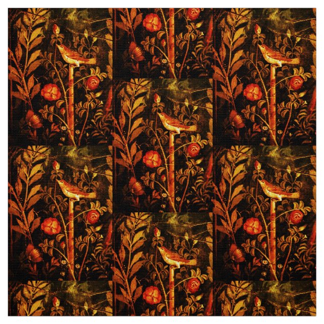 Tela COLECCIÓN POMPEII NOCHE CON ROSAS Amarillo (Retal)