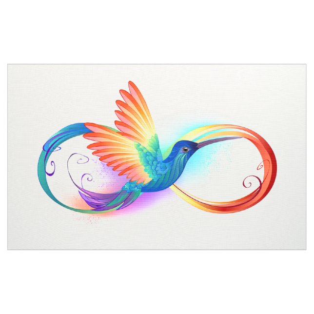 Tela Colibrí arcoiris con símbolo Infinity (Yarda)