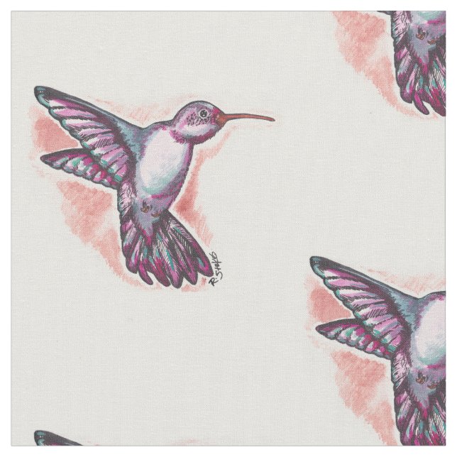 Tela Colibrí de la acuarela (De cerca)