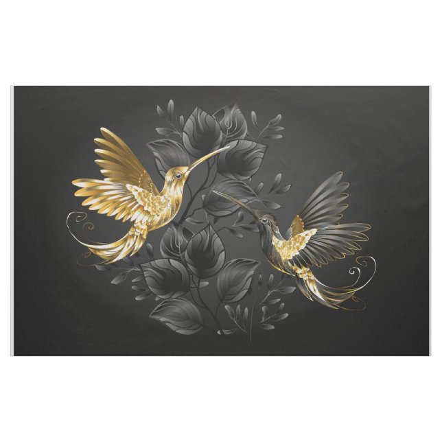 Tela Colibrí negro y dorado (Yarda)