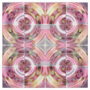 Tela Collage abstracto de mandarina y rosa