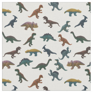 Tela Collage de dinosaurios de juguetes plásticos
