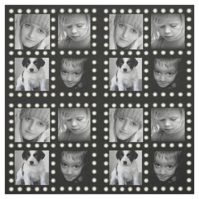 Tela Collage de encargo de la familia de la foto del (Retal)