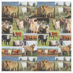Tela Collage de fotos de vaca,