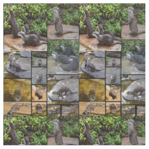 Tela Collage de fotos Otter, Materiales de Algodón Com