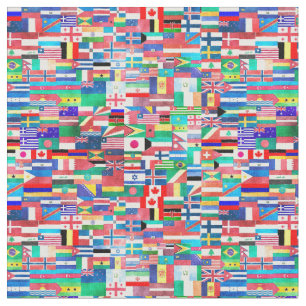 Tela Collage de la bandera del mundo