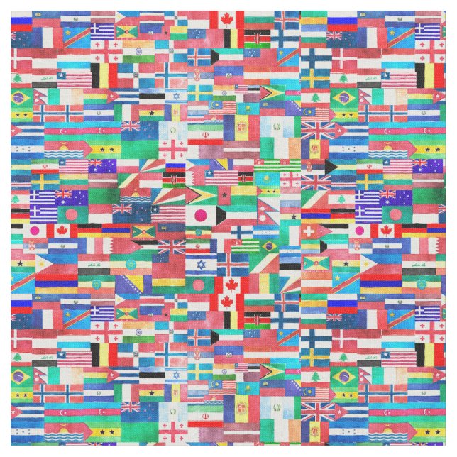 Tela Collage de la bandera del mundo (De cerca)