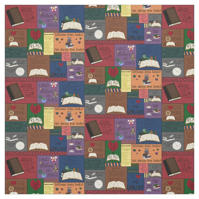 Tela Collage de los libros (Retal)