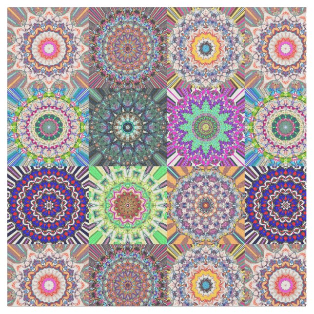 Tela Collage de Mandala abstracto (De cerca)