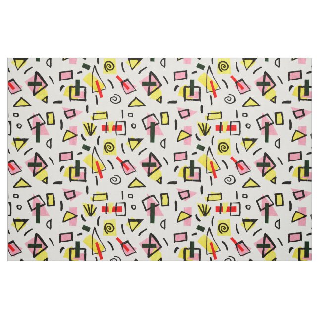 Tela Collage de papel y pintura ("Cuarto gordo" (fat quarter))