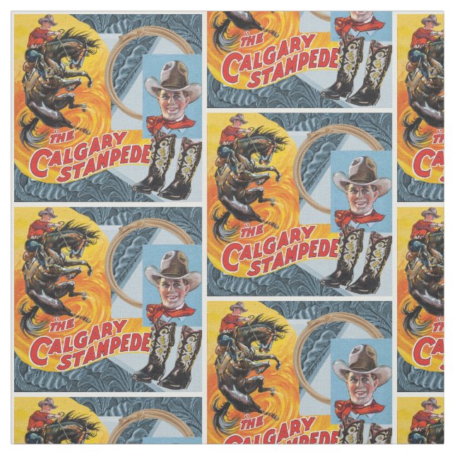 Tela Collage de Rodeo Occidental con borde (Retal)