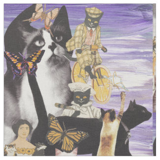 Tela Collage lindo 4 del gato