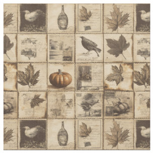 Tela Collage rustico del Ephemera del Otoño Tierra Ca
