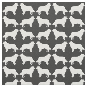Tela Collie Fronteriza Raza de Perro Silhouettes Patter