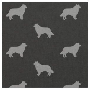 Tela Collie Fronteriza Raza de Perro Silhouettes Patter