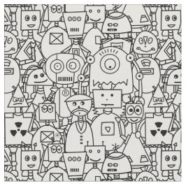 Tela Colóquelo usted mismo Robots Cute sobre blanco