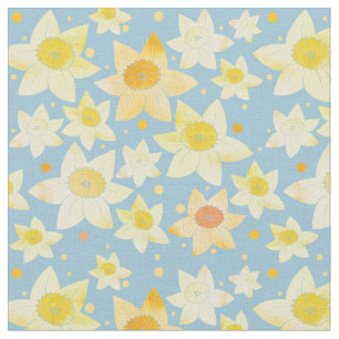 Tela Color de agua amarillo Daffodil & Dots Pattern