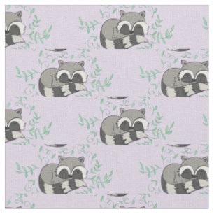 Tela Color de agua del mapache Bebé decoración animal