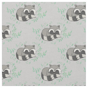 Tela Color de agua del mapache Bebé decoración animal