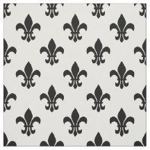 Color de BG DIY, negro Fleur De Lis Sz6 blanco