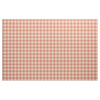 Tela color melocotón de moda y patrón de gingham blanco