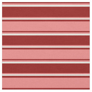 Tela Color rojo oscuro, coral claro y patrón beige