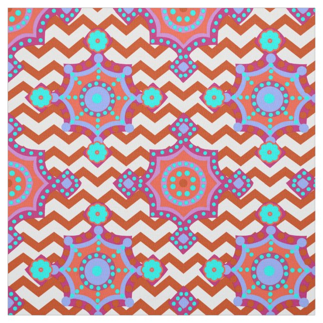 Tela Colores de carnaval | Patrón Chevron Boho (Retal)