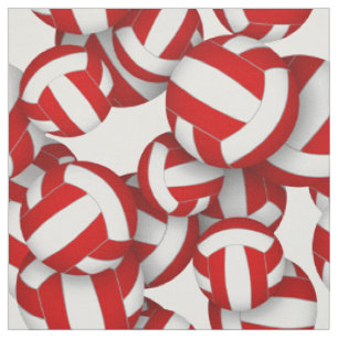 Tela colores de equipo rojo blanco voleibol patrón esca