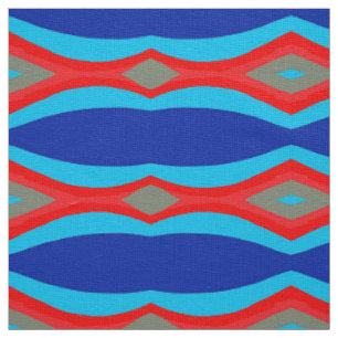 Tela colores olas azul rojo