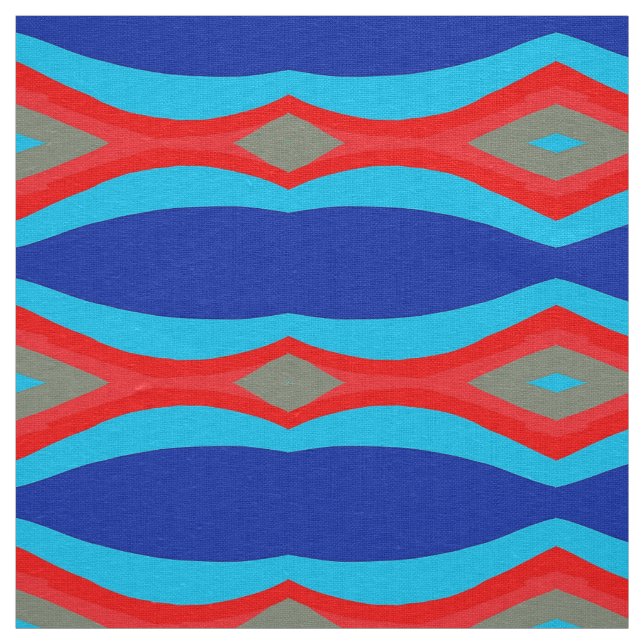 Tela colores olas azul rojo (Retal)